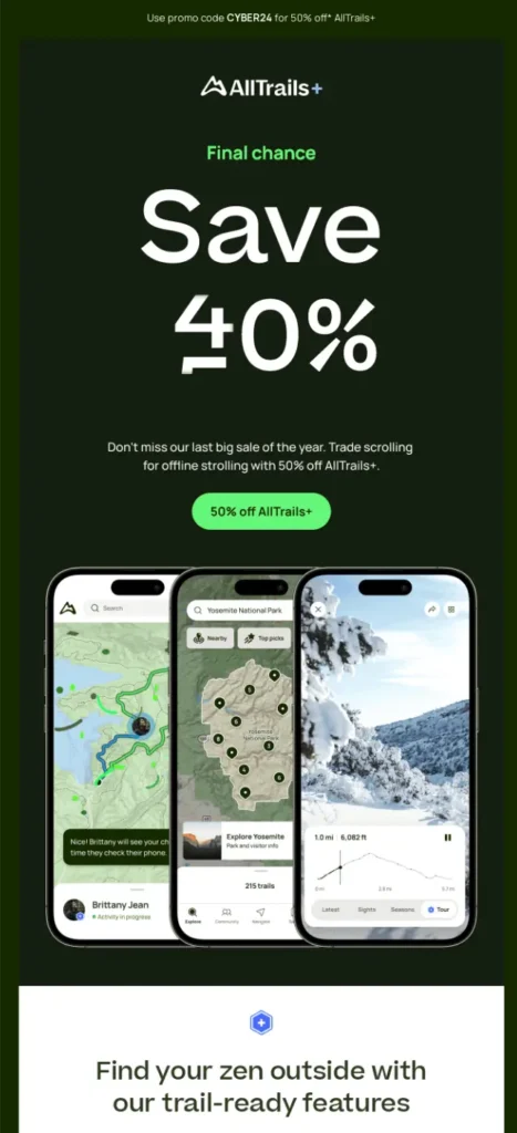 Alltrails travel email marketing strategies